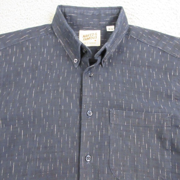 Naked & Famous Mens Rain kimono Regular Shirt. Tagged M but must have shrunk - Picture 2 of 9